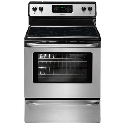 Frigidaire Electric Range 30 Inch Self Clean 4 Burners 5.3 cu. ft. Previously Owned CFEF3048LSK
