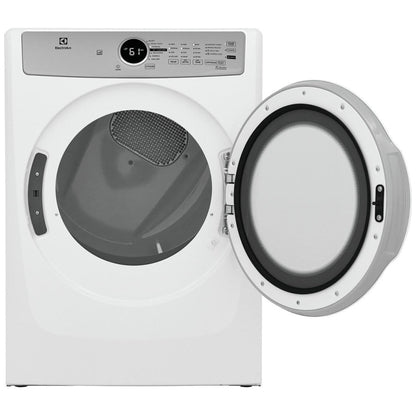 Electrolux ELFE733CAW 8.0 cu. ft. electric dryer with energy-efficient performance, advanced drying technology, and sleek white design for modern laundry room