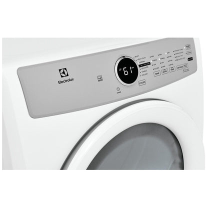 Electrolux ELFE733CAW 8.0 cu. ft. electric dryer with energy-efficient performance, advanced drying technology, and sleek white design for modern laundry room