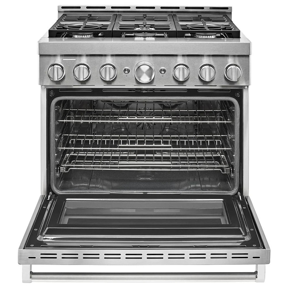 KitchenAid 36 Inch Smart Commercial-Style Gas Range with 6 Burners KFGC506JSS