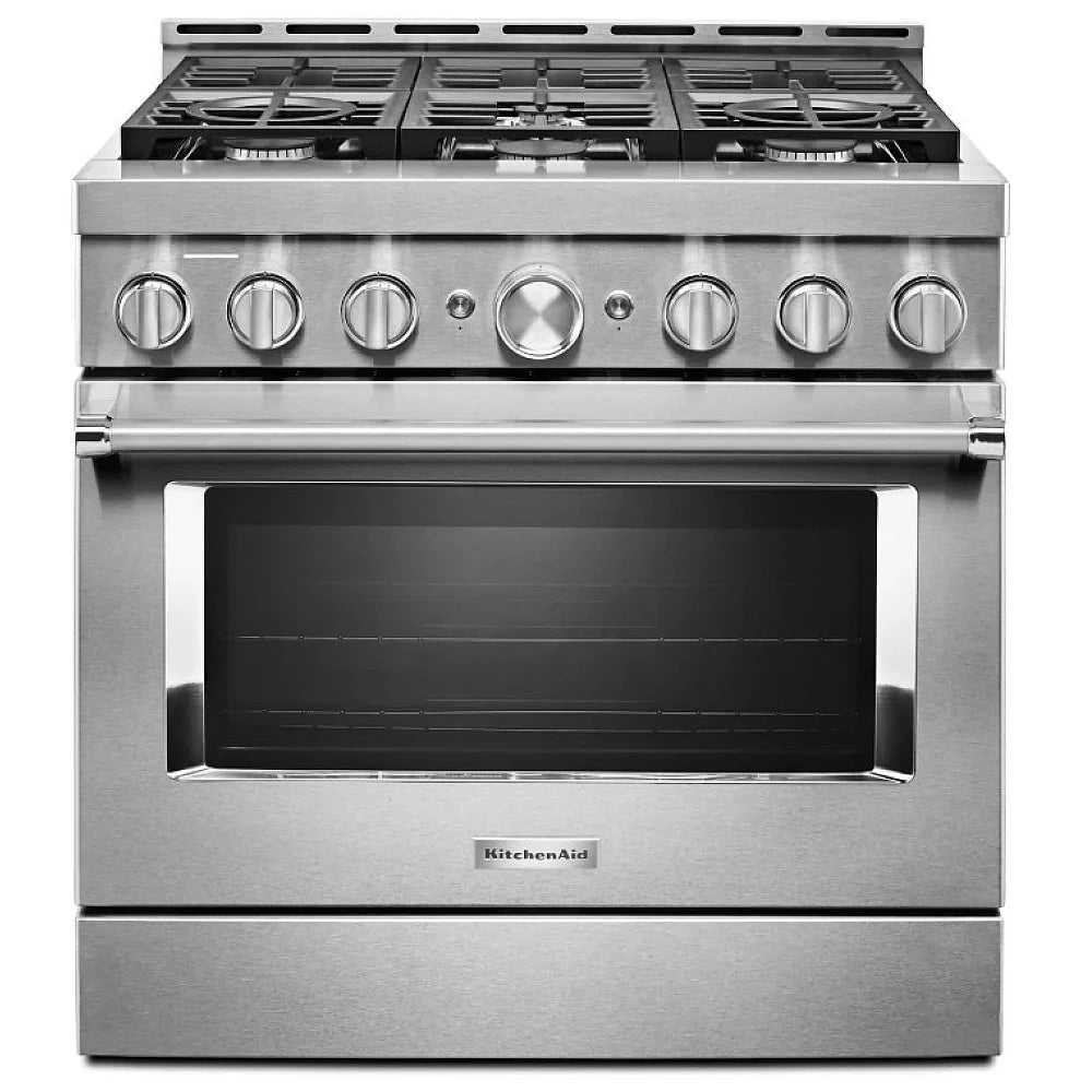 KitchenAid 36 Inch Smart Commercial-Style Gas Range with 6 Burners KFGC506JSS