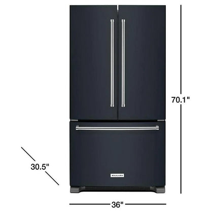 KitchenAid 20 Cu. Ft. Counter Depth Fridge With Interior Water Dispenser KRFC300EBS