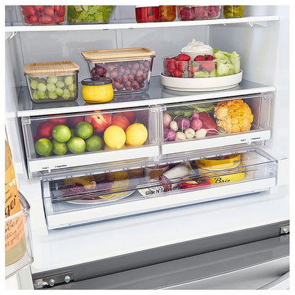 LG 33 Inch Smudge Resistant French Door Bottom Freezer Stainless Steel Refrigerator 25 Cu.ft. LRFCS2503S