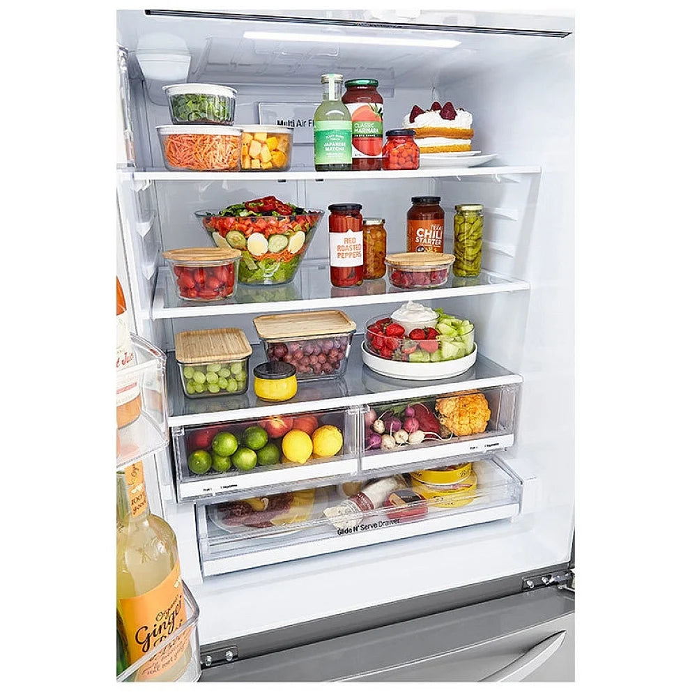 LG 33 Inch Smudge Resistant French Door Bottom Freezer Stainless Steel Refrigerator 25 Cu.ft. LRFCS2503S