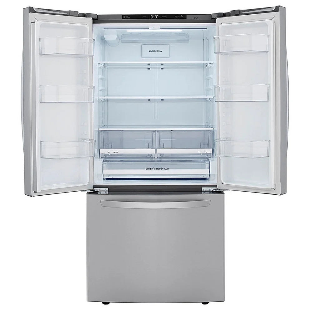 LG 33 Inch Smudge Resistant French Door Bottom Freezer Stainless Steel Refrigerator 25 Cu.ft. LRFCS2503S