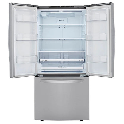 LG 33 Inch Smudge Resistant French Door Bottom Freezer Stainless Steel Refrigerator 25 Cu.ft. LRFCS2503S