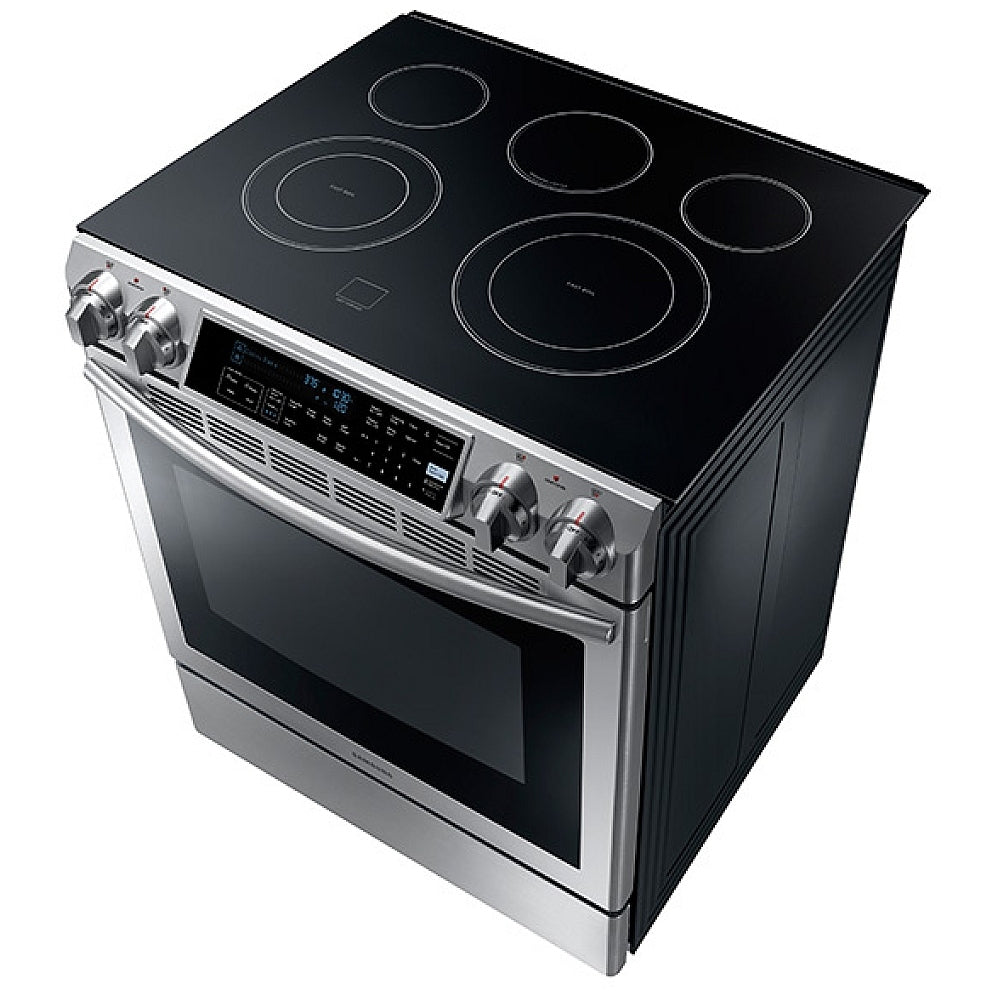 Samsung 30 Inch Electric Range Self-Cleaning Convection 5 Burners 5.8 cu. ft. ft. capacity NE58F9500SS