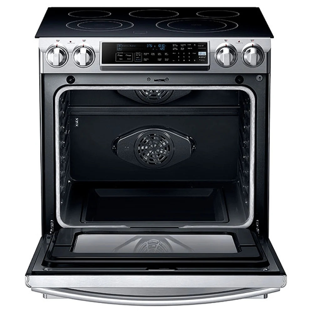 Samsung 30 Inch Electric Range Self-Cleaning Convection 5 Burners 5.8 cu. ft. ft. capacity NE58F9500SS