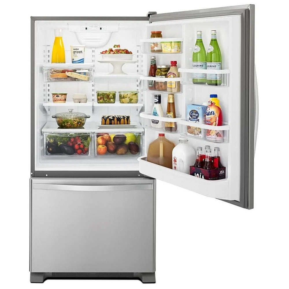 Whirlpool 30 Inch Bottom Freezer Refrigerator 19.0 Cu.ft. WRB329RFBM