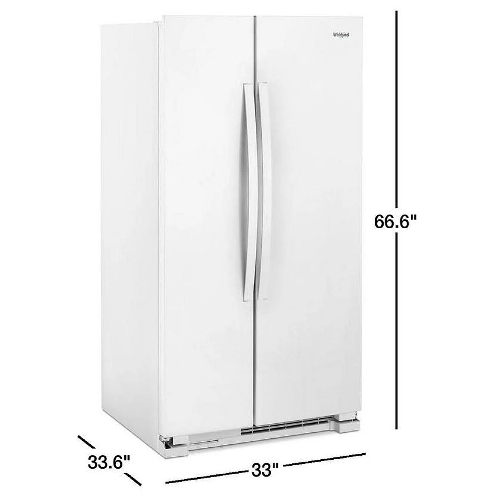 Whirlpool 33 Inch Wide Side-by-side Refrigerator - 22 Cu. Ft. WRS312SNHW