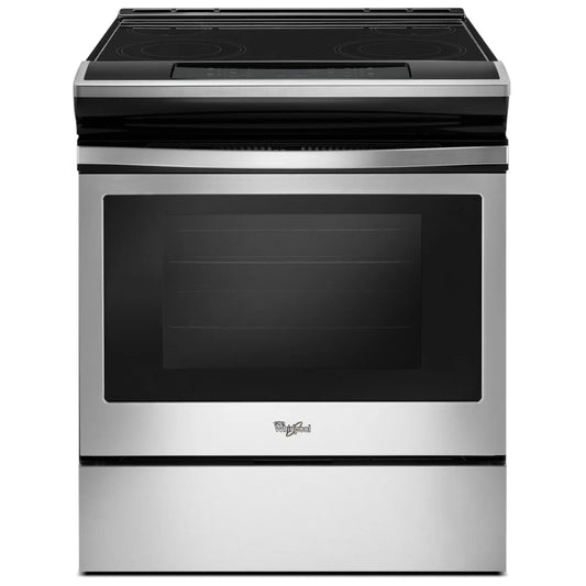 Whirlpool Slide-In Electric Range 4.8 cu.ft. 30 Inch Stainless Steel Self-Cleaning Function Previously OwnedYWEE510S0FS