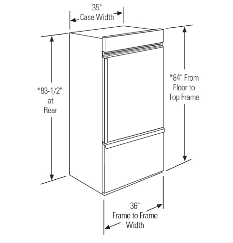 Monogram 36 Inch Built-In Bottom-Freezer Refrigerator ZIC360NXRH