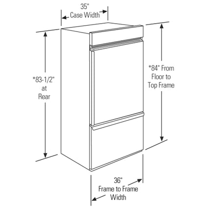 Monogram 36 Inch Built-In Bottom-Freezer Refrigerator ZIC360NXRH